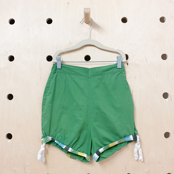 Vintage 1950s Green Summer Shorts / 12yr-14yr