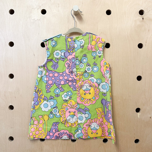 Vintage 1960s Lion Print Dress / 5T