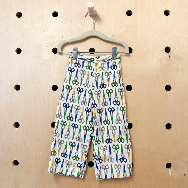 Vintage 1960s Scissor Print Pants / 18-24M