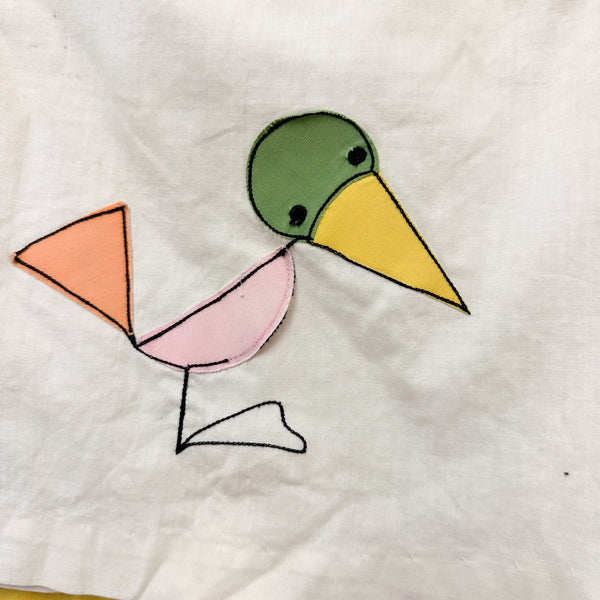 Vintage 1960s Color Block Bird Outfit / 3T