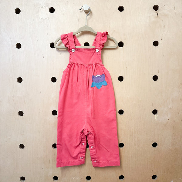 Vintage 1980s Pink Overalls / 12M