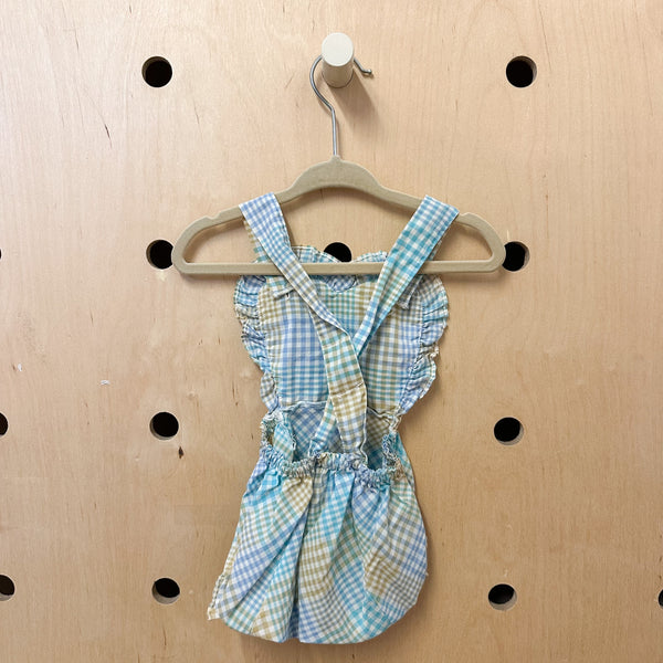 Vintage 1960s Checker Romper / 18-24M
