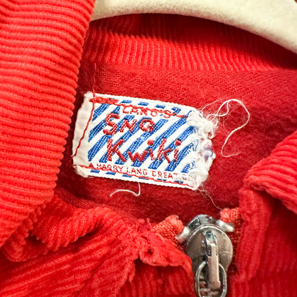 Vintage 1950s Red Corduroy Jacket / 3-4T