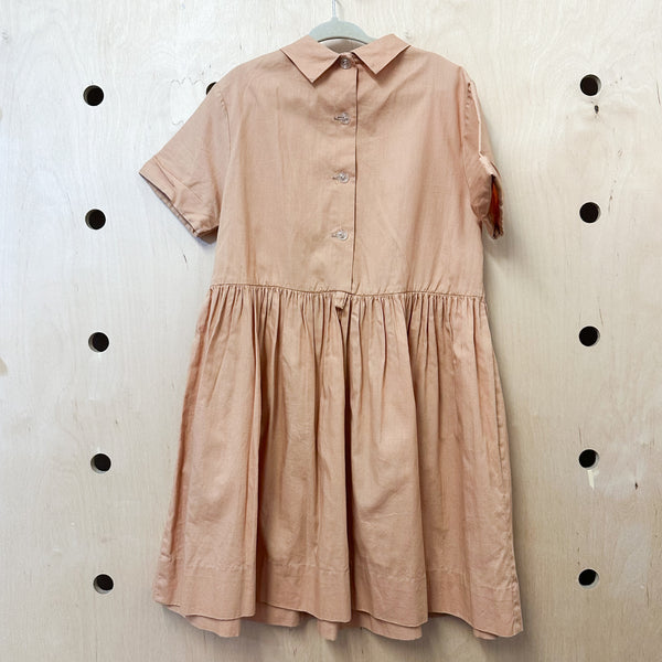 Vintage 1950s Orange Cotton Dress / 7-8yr