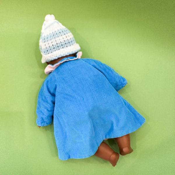 Vintage 1950s Blue Corduroy Doll Coat (fits Soft Body doll)