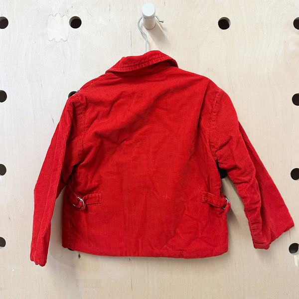Vintage 1950s Red Corduroy Jacket / 3-4T