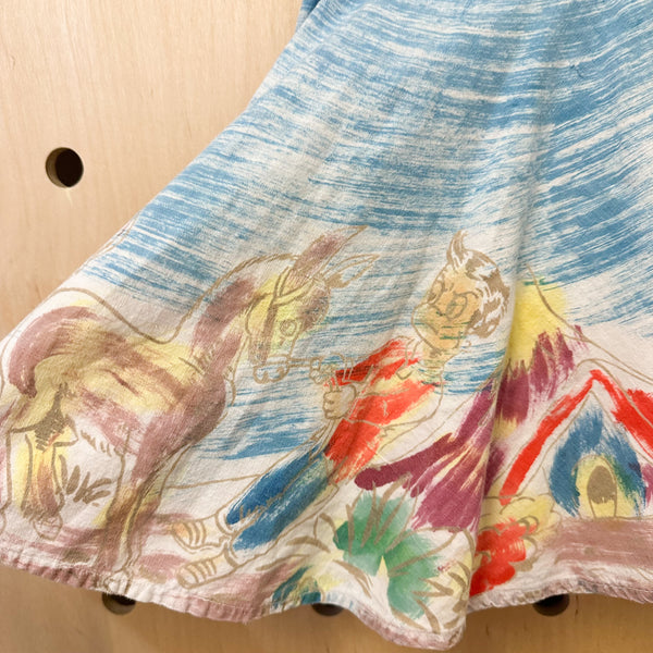Vintage 1940s Mexican Circle Skirt / 3T