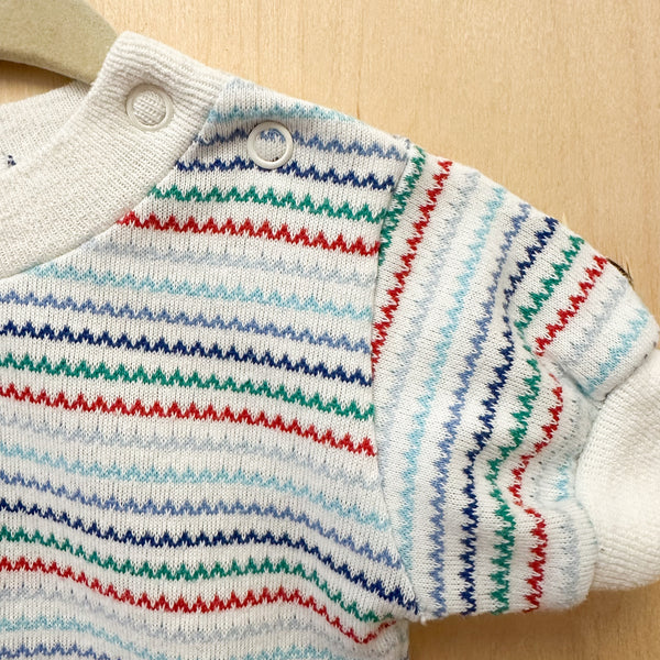 Vintage 1980s Zig Zag Striped Tee / 6-9M