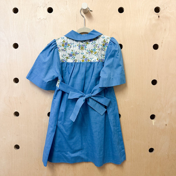 Vintage 1970s Blue Dress / 5T