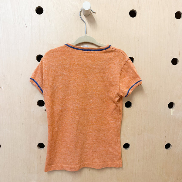 Vintage 1970s Bird Orange Tee / 4-6yr