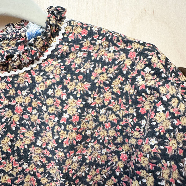 Vintage 1960s Calico Floral Dress / 18M-24M