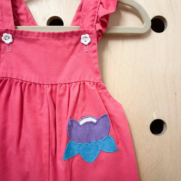Vintage 1980s Pink Overalls / 12M