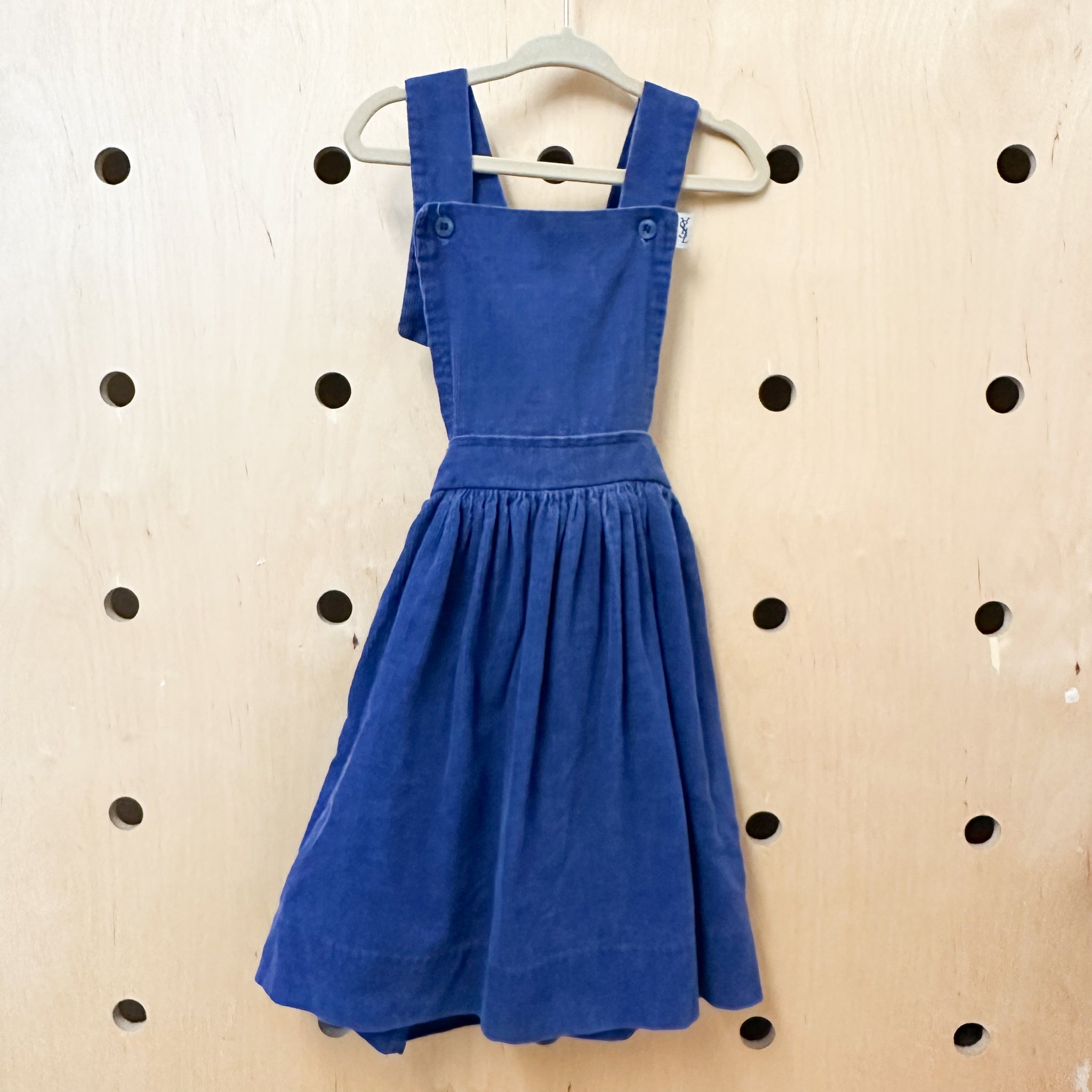 Vintage 1980s YSL Blue Corduroy Dress / 5T