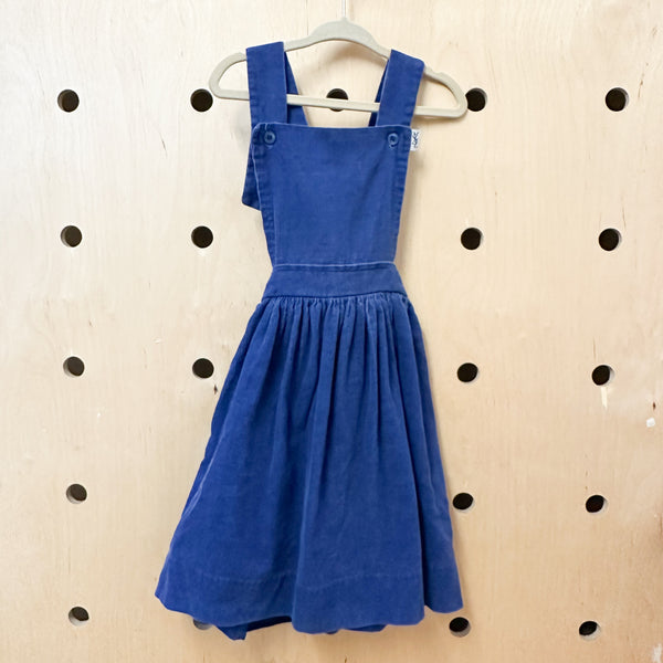 Vintage 1980s YSL Blue Corduroy Dress / 5T