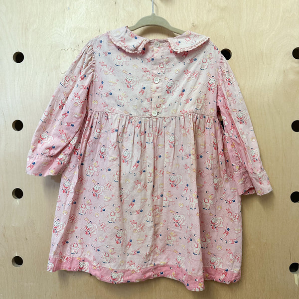 Vintage 1930s Toy Novelty Print Dress / 3T