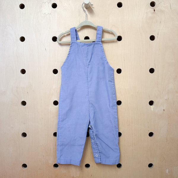 Vintage 1980s Purple Corduroy Overalls / 18M