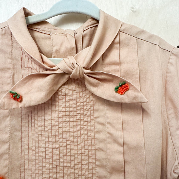 Vintage 1950s Orange Cotton Dress / 7-8yr