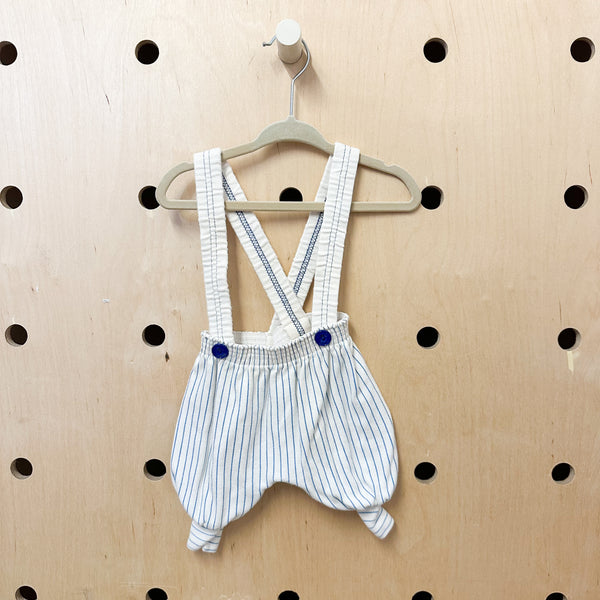 Vintage 1980s Striped Suspender Pants / 3M