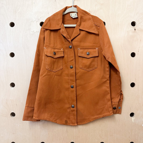 Vintage Brown Shirt Jacket / 8yr