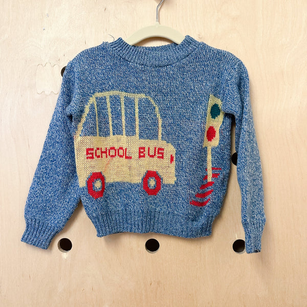 Vintage School Bus Sweater / 12-18M