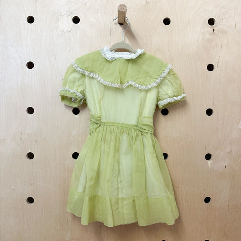 Vintage 1950s Sheer Yellow Party Dress / 4-5yr (AS IS)