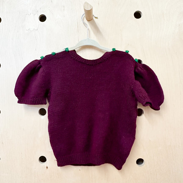 Vintage 1930s Maroon Sweater Top / 4T