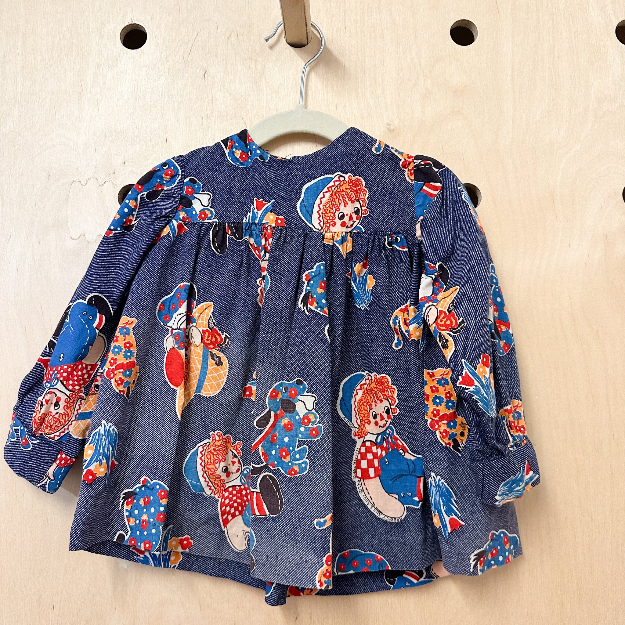 Vintage 1970s Raggedy Anne Dress / 18-24M