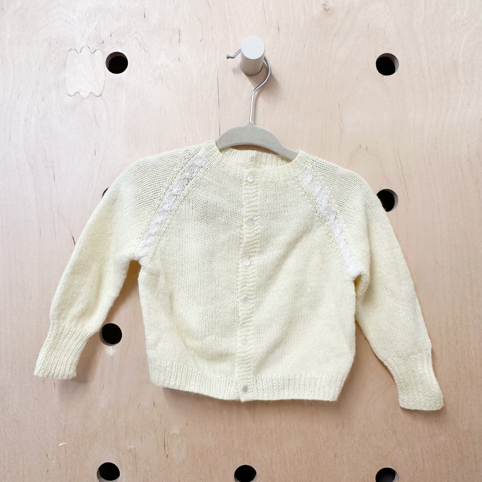 Vintage Yellow Wool Cardigan / 3-6M
