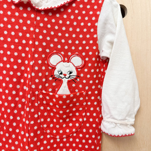Vintage 1970s Mouse Jumpsuit / 18M