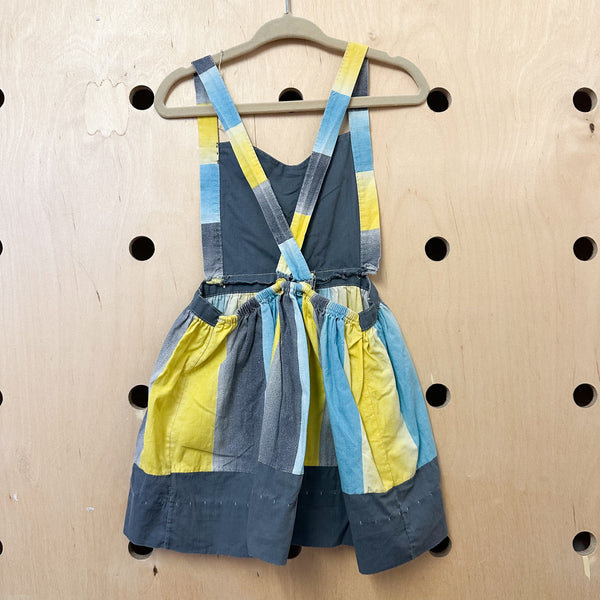 Vintage 1950s Striped Pinafore Dress / 2-3T