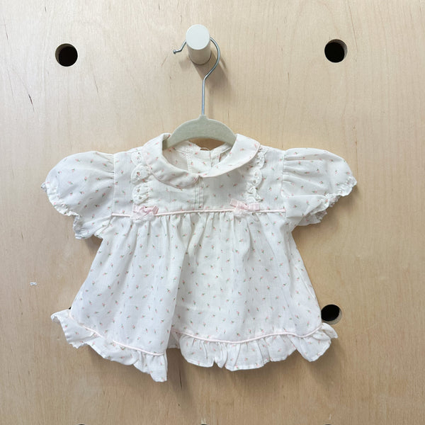 Vintage 1980s Tiny Floral Dress / 0-3M