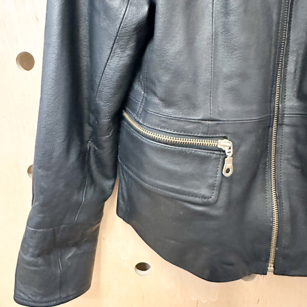 Vintage 1990s Leather Jacket / size 10/12