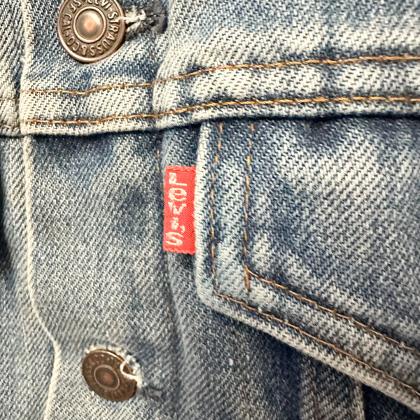 Vintage 1980s Flannel Lined Levis Denim Jacket / 10yr