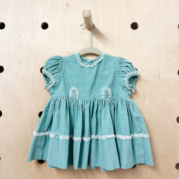 Vintage 1950s Mint Corduroy Dress / 6-12M