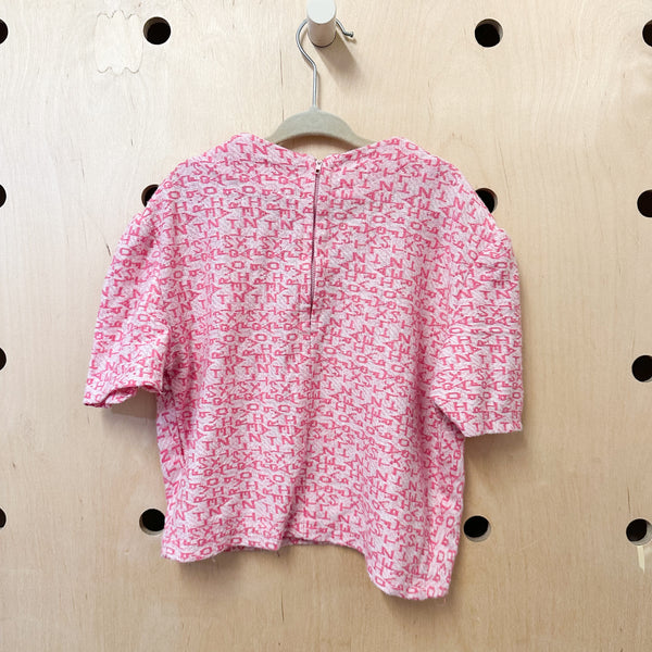 Vintage 1960s Alphabet Knit Top / 6yr