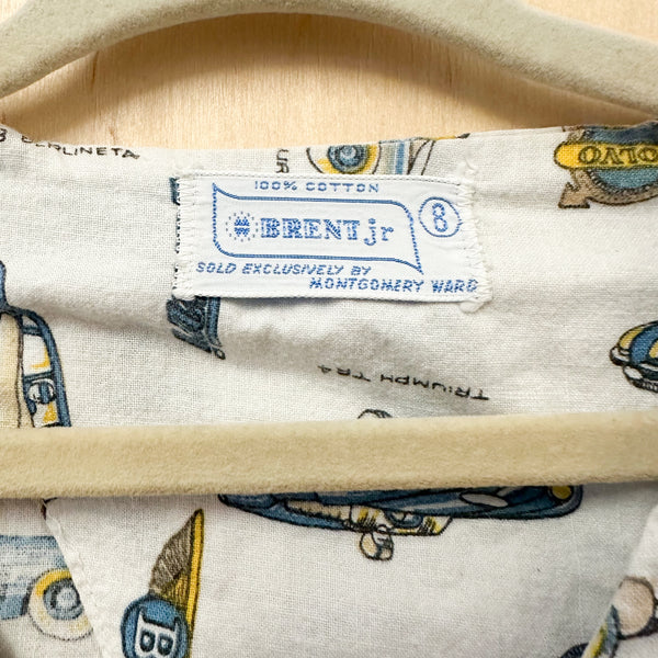 Vintage 1960s Car Print Shirt / 8yr