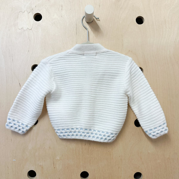 Vintage 1970s White Cardigan / 12M