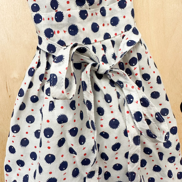 Vintage 1980s Dotted Apron Dress / 12M-24M