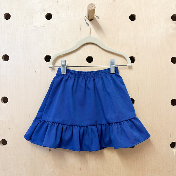 Vintage 1980s Blue Ruffled Skirt / 4T