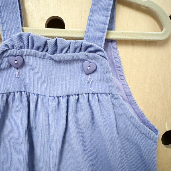 Vintage 1980s Purple Corduroy Overalls / 18M