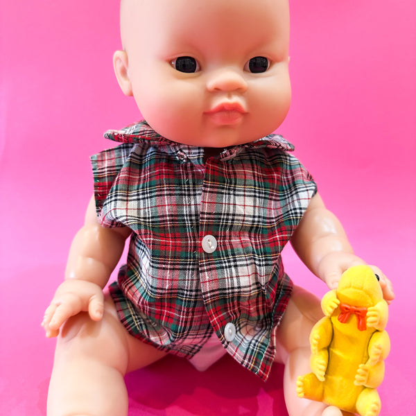 Vintage 1950s Plaid Doll Shirt (Gordis Doll size)