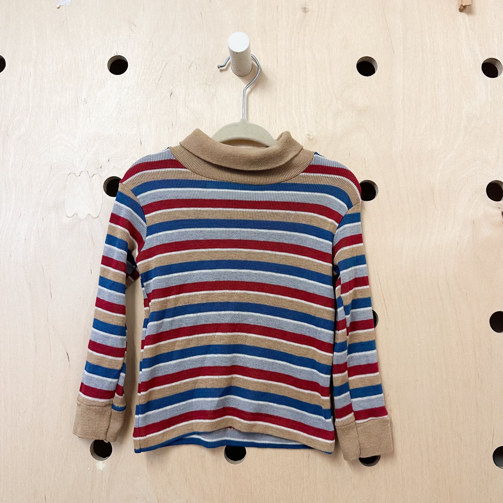 Vintage 1970s Striped Turtleneck Top / 2-3T