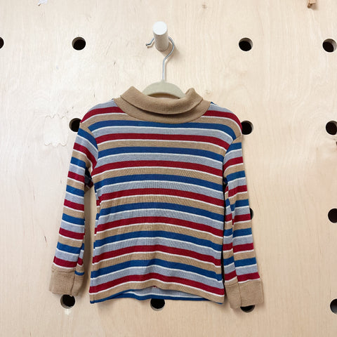 Vintage 1970s Striped Turtleneck Top / 2-3T