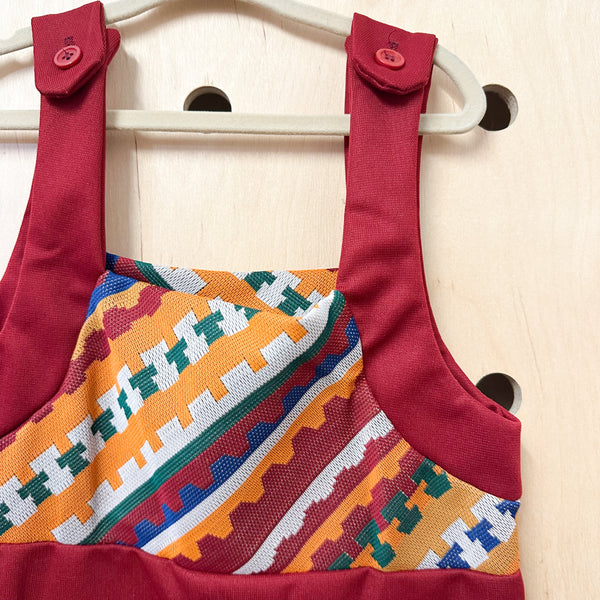 Vintage 1970s Maroon Knit Dress / 10yr