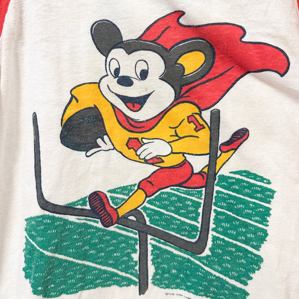 Vintage RARE  1970s Mighty Mouse Football Tee / 8yr