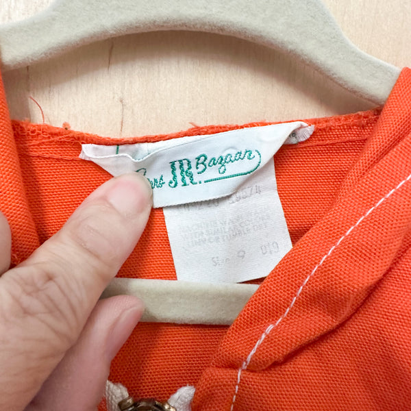 Vintage 1970s Orange Light Jacket / 9-11yr