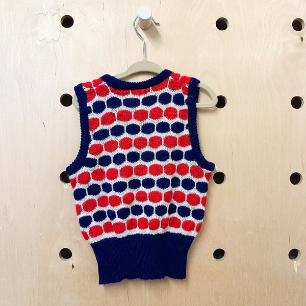 Vintage 1960s Patterned Knit Vest / 4-5T