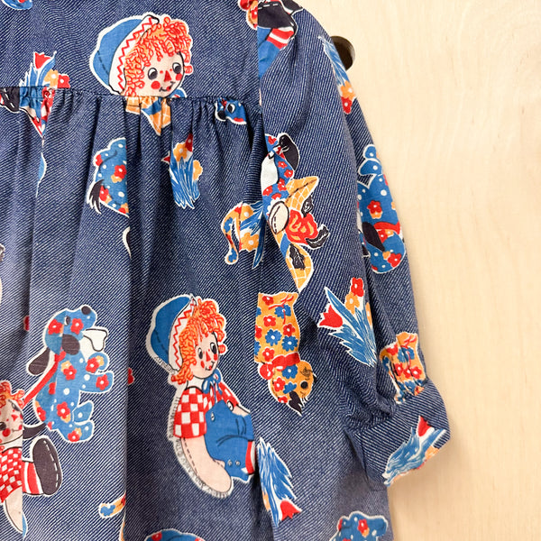 Vintage 1970s Raggedy Anne Dress / 18-24M