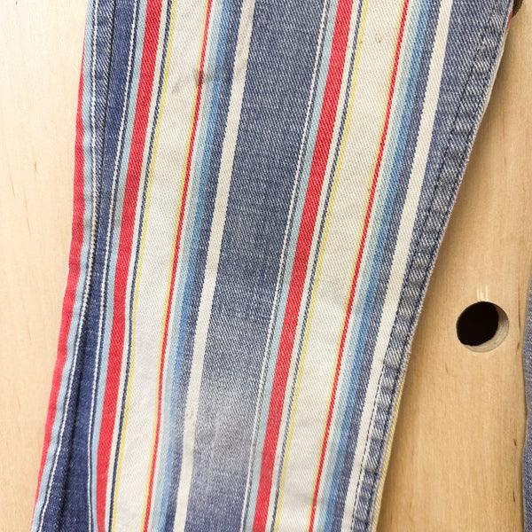 Vintage 1970s Striped Bell Bottomed Jeans / 5T-6