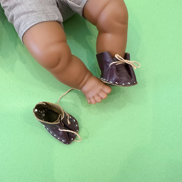 Vintage Leather Doll Shoes (fits Soft Body doll)